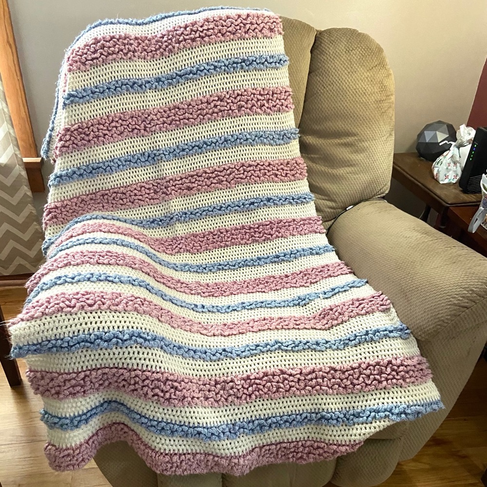Vintage Handmade Crocheted Spread